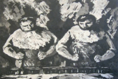 Ada Zanolo, Tessitori, 1960, acquaforte