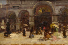 Alberto Boschetti, La basilica di S. Marco, olio su tavola, 8 x 12,3 cm, collezione privata