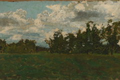 Alberto Boschetti, Paesaggio campestre, olio su tavola, 11 x 20 cm, collezione privata