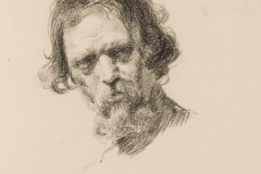 Alberto Boschetti, bozzetto di un ritratto maschile, disegno a matita e carboncino su carta