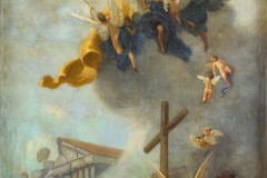 Alberto Boschetti, Martirio e Gloria dei S.S. Martiri titolari Leonzio e Carpoforo, 1897, olio su muro, soffitto della chiesa parrocchiale di Magrè (Schio)