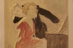 Alfredo Ortelli, Donna e pianista, pastello