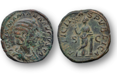 Severo Alessandro per Giulia Mamea, sesterzio, zecca di Roma, 222-235 d.C.
