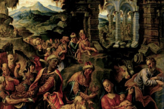 Giovanni Demio, Adorazione dei Magi, 1565 - 1570, olio su tavola, 135 x 104 cm, Firenze Museo di Casa Martelli