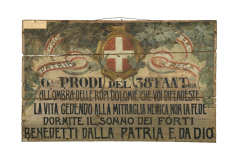 O prodi del 38° fant.ria all'ombra delle rupi dolomie che voi difendeste la vita cedendo alla mitraglia nemica non la fede dormite il sonno dei forti benedetti dalla patria e da Dio, 1916-1918,...