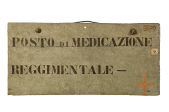 Retro: Posto di medicazione reggimentale, 1915-1918, amianto, 296 x 603 mm