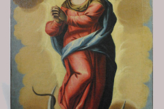 Autore ignoto, Immacolata Concezione (Madonna degli Angeli), XVIII secolo, olio su tela, 112 x 70 cm, altare della Madonna, sacrestia, Chiesa di San Francesco, Schio