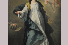 Autore ignoto, Immacolata Concezione (Velatio), XVIII secolo, olio su tela, 205,5 x 113,3 cm, altare della Concezione, navatella, Chiesa di San Francesco, Schio