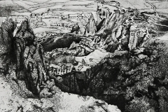Daniela Cataldi (Italia), Cappadocia, acquaforte, acquatinta, puntasecca, 25 x 29,5 cm