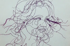Nedda Bonini (Italia), Autoritratto - Ricordando gli anni '70, litografia da matrice in metallo, 85 x 65 cm