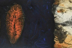 Sandro Bracchitta (Italia), Tre foglie, carborundum, acido diretto, puntasecca, 20 x 64 cm