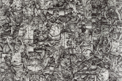  Roger Benetti (Italia/Messico), B-M C-P II (Benito Mussolini – Claretta Petacci II), puntasecca su plexiglass, 54,8 x 44,2 cm 