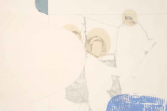 Luca Coser (Italia), Dialogo sulla forma (trittico), pittura, disegno, collage, 100 x 70 cm (uno)