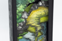 Raluca Iancu (Romania), Tomadogenesis II, Puntasecca/monotipo/pittura, 19 x 12 x 3,5 cm
